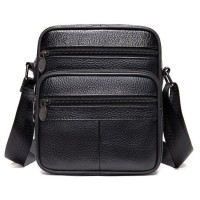 Сумка месенджер слінг, Чоловіча невелика сумка-месенджер, Сумка чоловіча чорна вертикальна щоденна RM-14