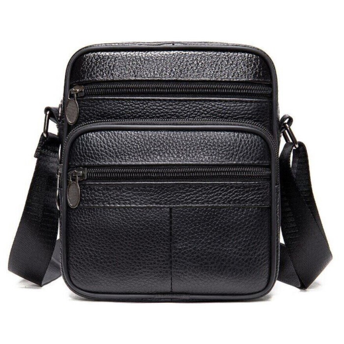 Сумка месенджер слінг, Чоловіча невелика сумка-месенджер, Сумка чоловіча чорна вертикальна щоденна RM-14