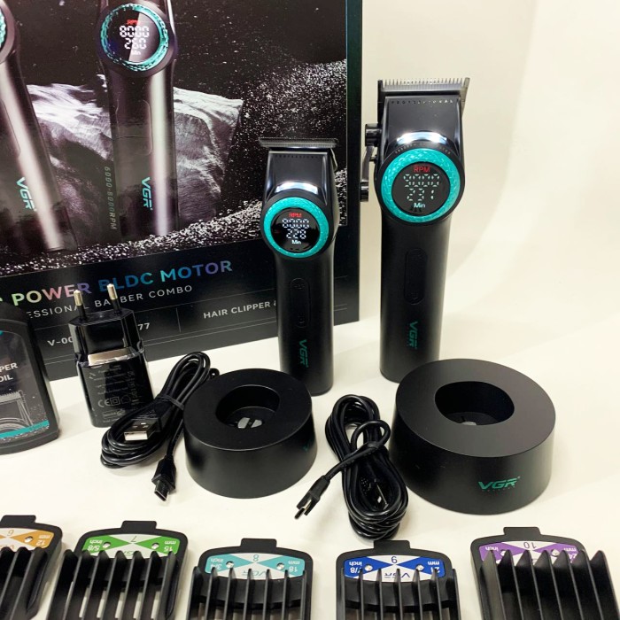 Машинка для стрижки волосся без шуму VGR 2 в 1 V-001 V-977 BLACK Машинка для стрижки короткої OZ-78