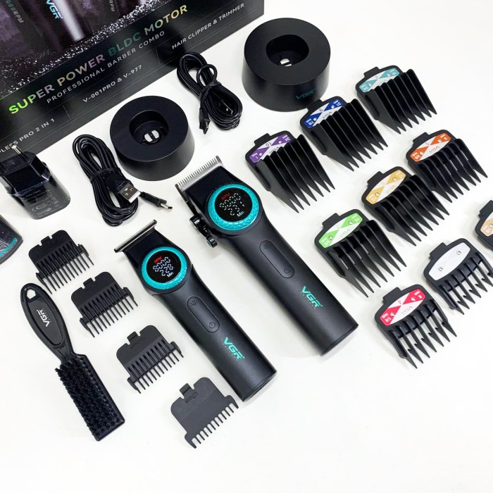 Набір VGR 2 в 1 V-001 V-977 BLACK, акумуляторна машинка для стрижки та триммер. Колір: чорний