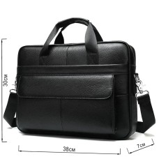 Чоловіча шкіряна сумка для ноутбука з італійської шкіри, формат А4, преміум клас AT-87