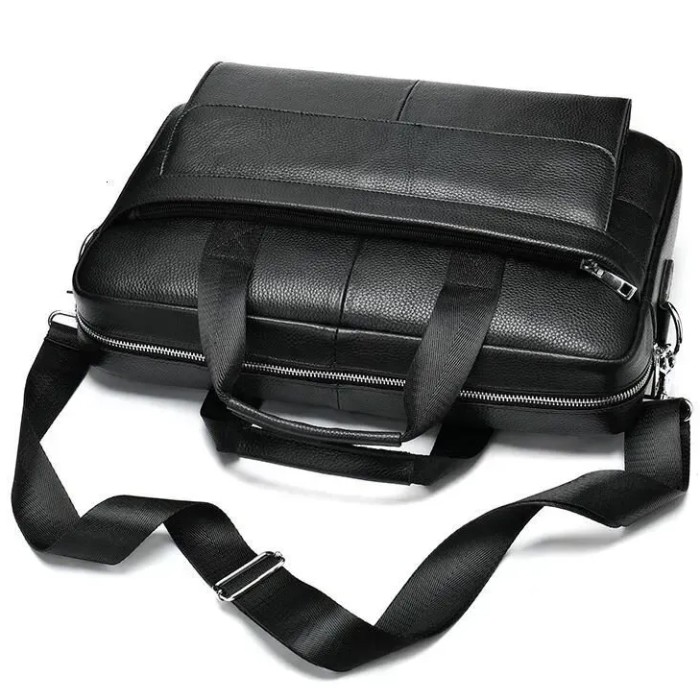 Чоловіча шкіряна сумка для ноутбука з італійської шкіри, формат А4, преміум клас AT-87