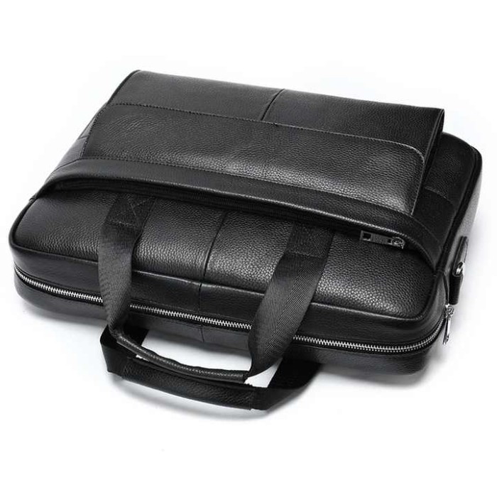 Чоловіча шкіряна сумка для ноутбука з італійської шкіри, формат А4, преміум клас AT-87