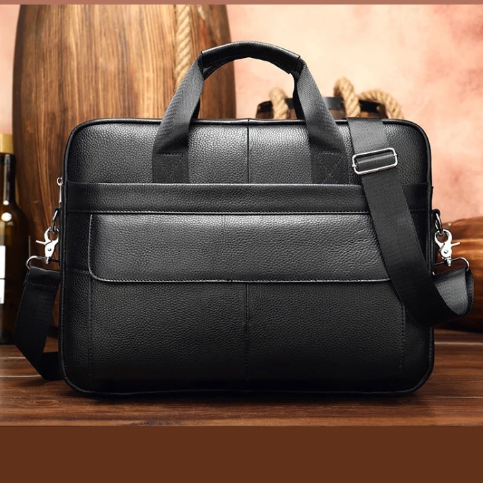 Чоловіча шкіряна сумка для ноутбука з італійської шкіри, формат А4, преміум клас SM-34