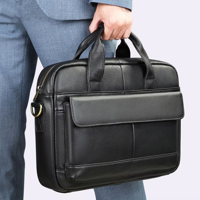 Чоловіча шкіряна сумка для ноутбука з італійської шкіри, формат А4, преміум клас SM-34