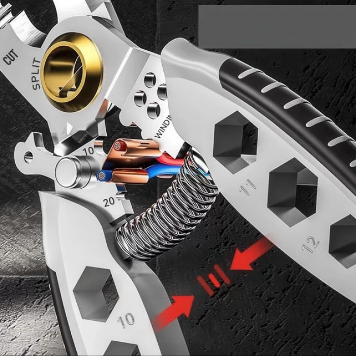 Інструмент для зняття ізоляції 16 в 1, стискання клем, зачистки проводів Мультитул стрипер WN-87