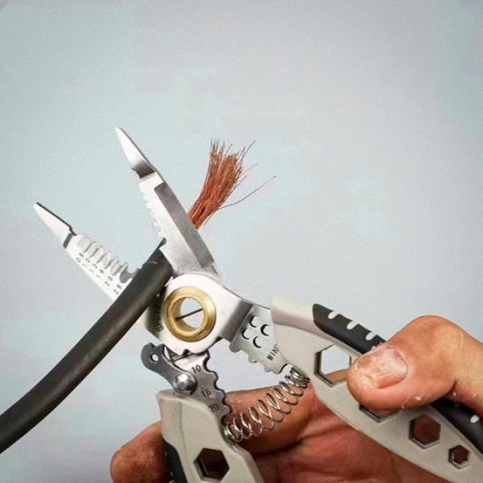 Інструмент для зняття ізоляції 16 в 1, стискання клем, зачистки проводів Мультитул стрипер XZ-60