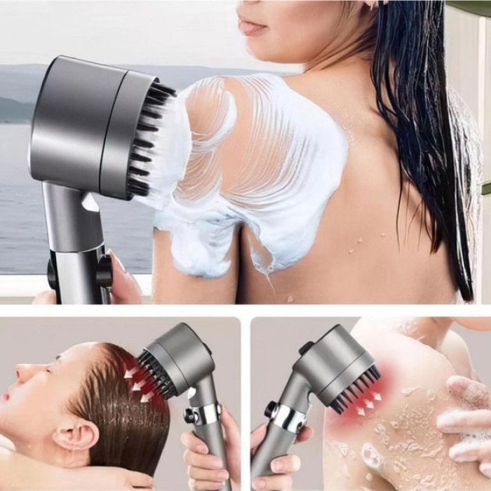 Насадка для душу масажна лійка 4в1 з масажними силіконовими шипами водозберігаюча душова лійка LQ-19