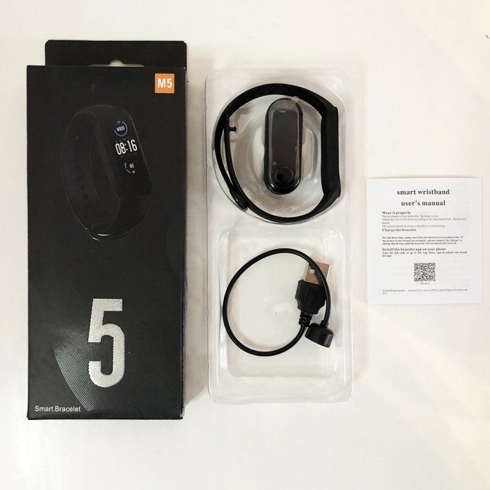 Фітнес браслет Smart Watch M5 Band Classic Black смарт годинник-трекер. Колір: чорний XV-46