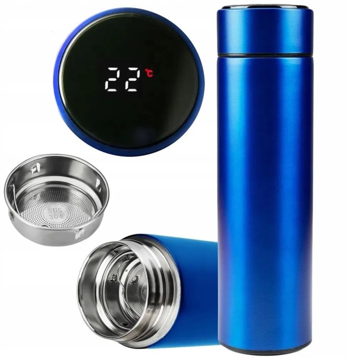 Термос з індикатором температури та контролем UNIQUE, Термос з нержавіючої сталі, Термочашка для чаю PS-70