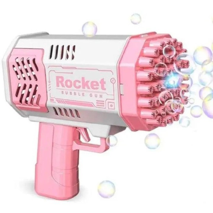 Дитячий пістолет мильні бульки Rocket Bubble Gun 15,8 см автоматичний. Колір: рожевий DM-27