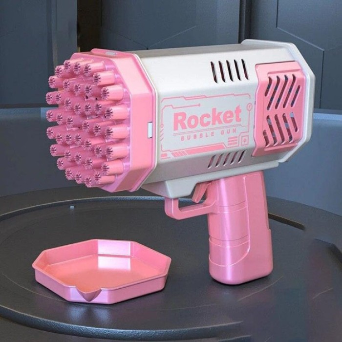 Дитячий пістолет мильні бульки Rocket Bubble Gun 15,8 см автоматичний. Колір: рожевий DM-27