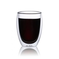 Чашки скляні з подвійним дном Con, Скляна кавова кружка з подвійними стінками, Склянки для чаю подвійні LO-79