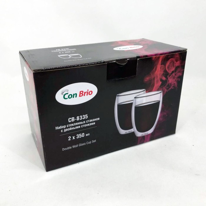 Скляні стакани з подвійними стінками Con, Склянки з подвійним склом Кружка подвійними стінками скло HQ-62