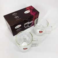 Чашки з подвійним дном для чаю Con, Набір подвійних скляних кавових чашок, Подвійні скляні чайні чашки XH-97