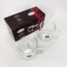 Чашки з подвійним дном для чаю Con, Набір подвійних скляних кавових чашок, Подвійні скляні чайні чашки XH-97