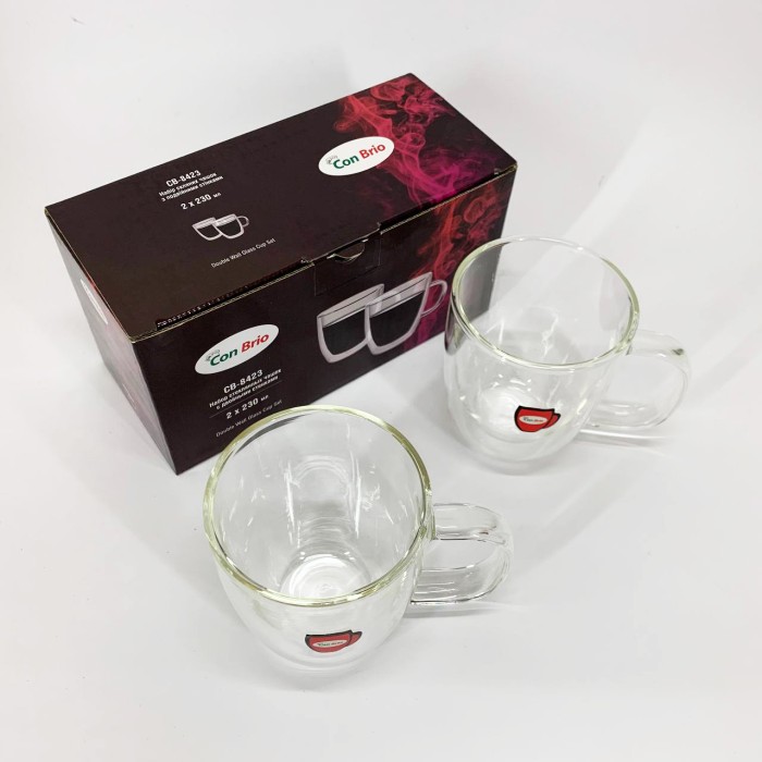 Чашки з подвійним дном для чаю Con, Набір подвійних скляних кавових чашок, Подвійні скляні чайні чашки XH-97