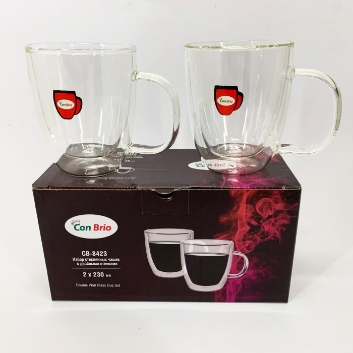Набір чашок з подвійними стінками 2 шт, Чашка з подвійними стінками для кави Склянки подвійним склом IM-17