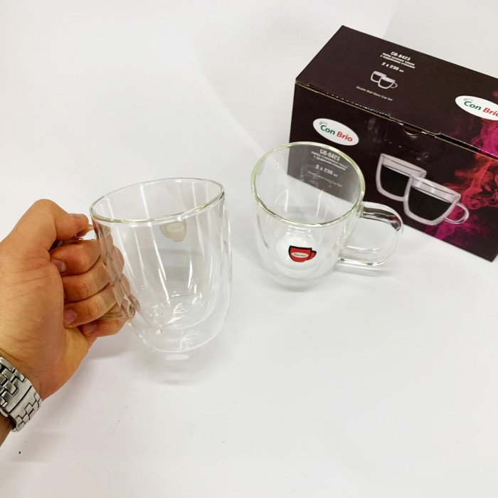 Набір чашок з подвійними стінками 2 шт, Чашка з подвійними стінками для кави Склянки подвійним склом IM-17