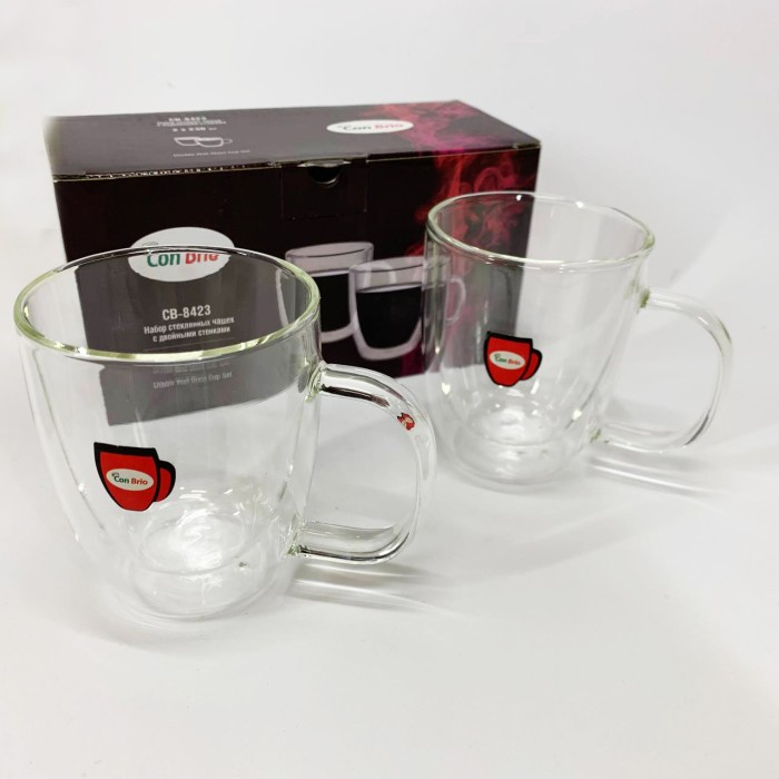 Набір чашок з подвійними стінками 2 шт, Чашка з подвійними стінками для кави Склянки подвійним склом IM-17