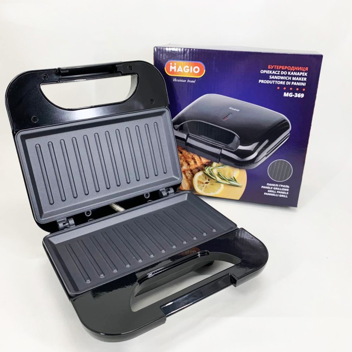 Електричний гриль для столу з притиском Magio MG-369 680Вт, Універсальний контактний гриль VZ-27