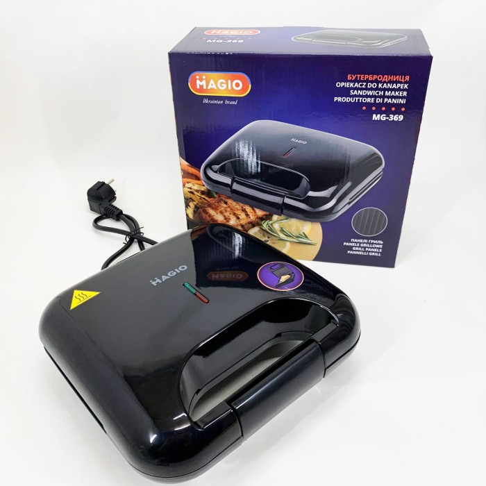 Електричний гриль для столу з притиском Magio MG-369 680Вт, Універсальний контактний гриль VZ-27