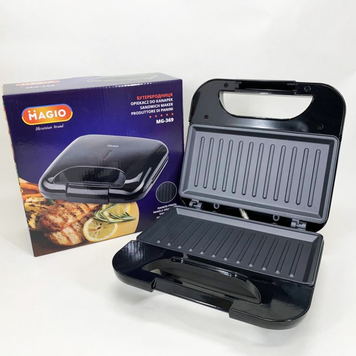 Електричний гриль для столу з притиском Magio MG-369 680Вт, Універсальний контактний гриль VZ-27