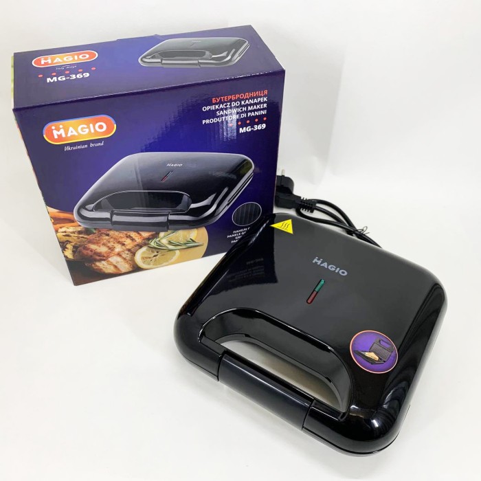 Електричний гриль для столу з притиском Magio MG-369 680Вт, Універсальний контактний гриль VZ-27