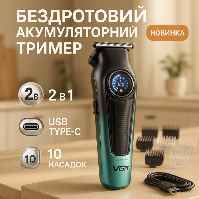 Машинка для стрижки окантовки V-196 V-996, Професійна машинка для стрижки з насадками JY-22