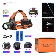 Налобний ліхтар для автомеханіка BL-T203-TG+COB(white+red), Налобна лампа, Ліхтар на голову для бігу IZ-44