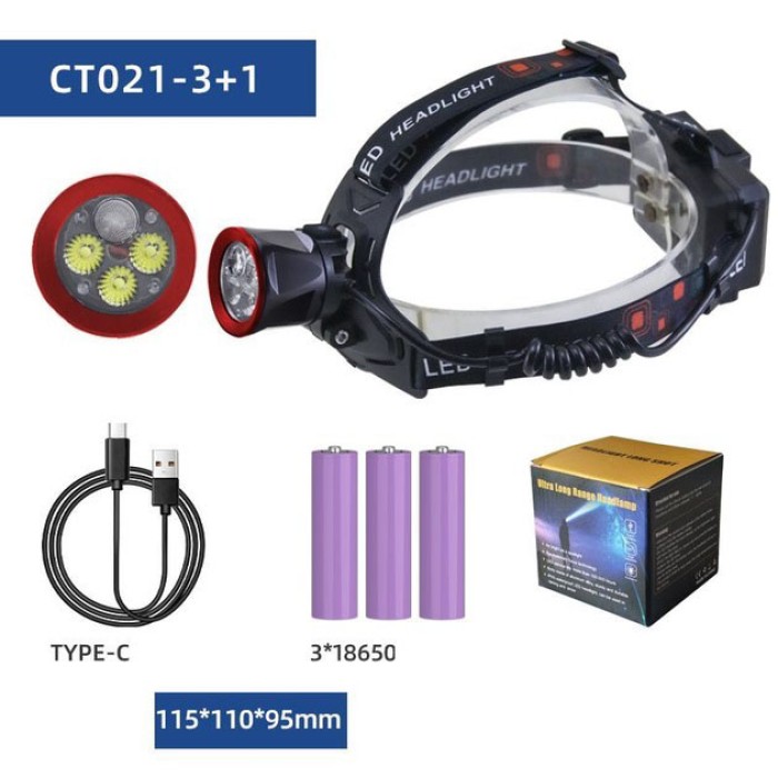 Ліхтар налобний CT021 3+1