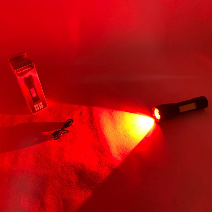 Ліхтар портативний переносний W601-XPE(red)+COB(white), LED ліхтар із зарядкою Невеликий ручний ZI-95