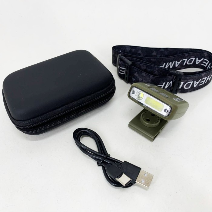 Ліхтар налобний Police W6129-XPE+COB+8RGB