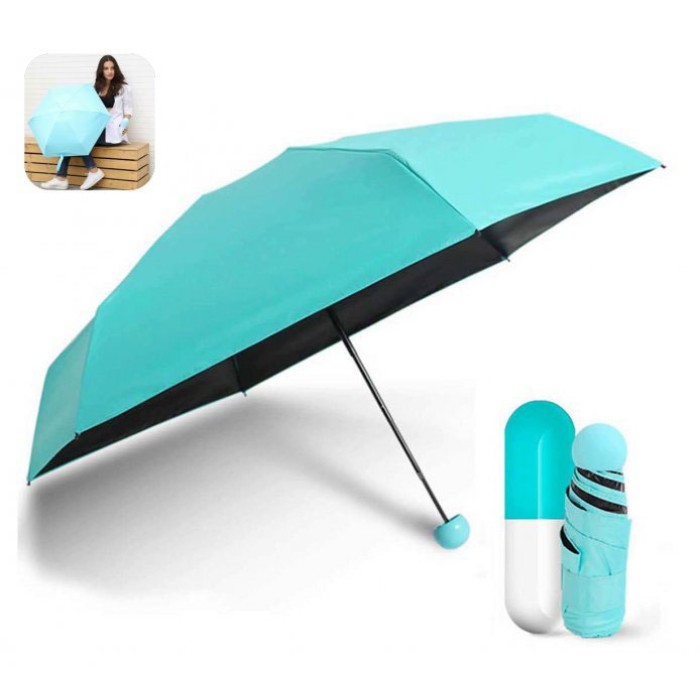 Компактна парасолька в капсулі-футлярі синій, маленька парасолька в капсулі. Колір: блакитний MS-29