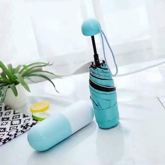 Компактна парасолька в капсулі-футлярі синій, маленька парасолька в капсулі. Колір: блакитний VF-22