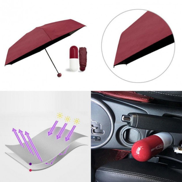 Компактна парасолька в капсулі-футлярі Червона, маленька парасолька в капсулі. Колір червоний CB-97