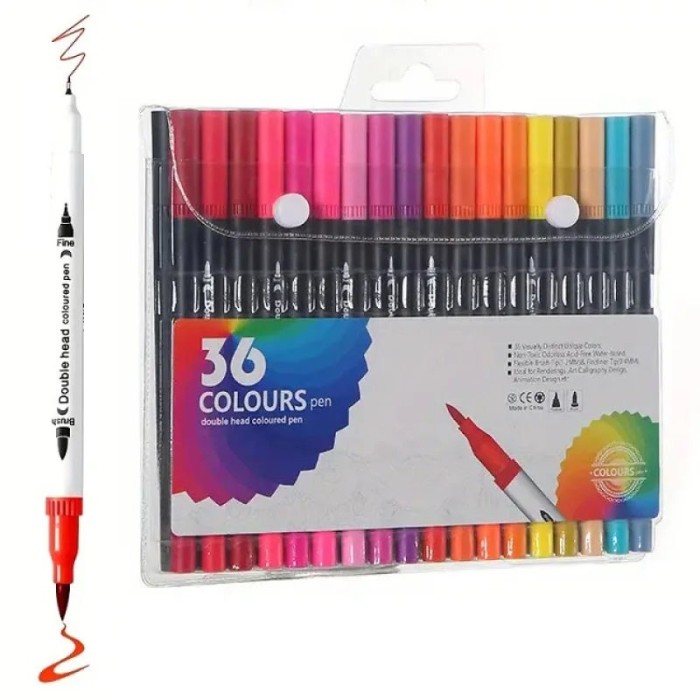 Двосторонні маркери для творчості малювання, Комплект двосторонніх маркерів, Двосторонні маркери якісні VQ-96