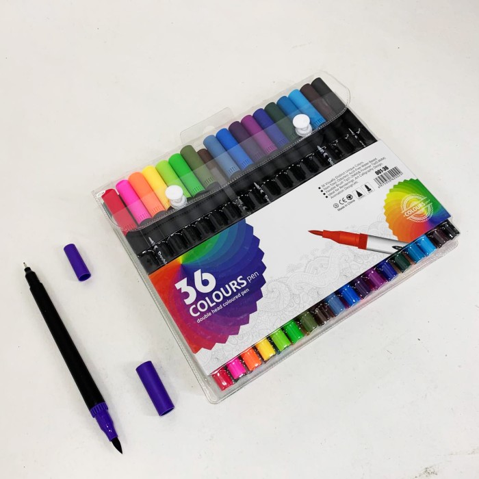 Двосторонні маркери для творчості малювання, Комплект двосторонніх маркерів, Двосторонні маркери якісні VQ-96