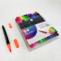 Набір професійних маркерів для скетчів 24шт, Набір скретч-маркерів, Комплект двосторонніх маркерів TP-10