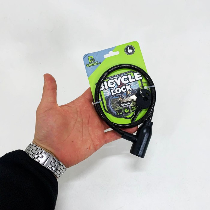 Тросик замок для велосипеда 801, 8*65, Кращий велосипедний замок трос синій UW-45