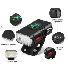 Велосипедні ліхтарі водонепроникні BK02, Велофара із зарядкою від usb, Велоліхтар протиударний YJ-24