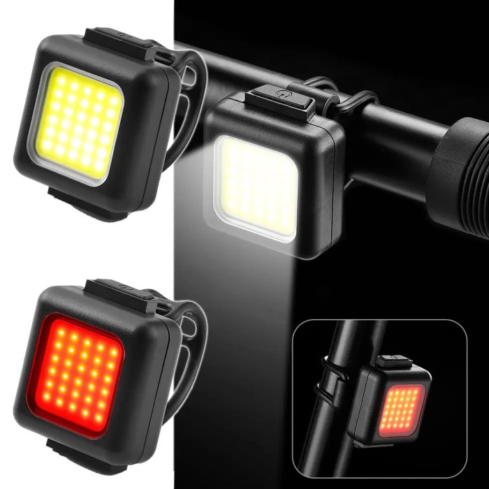 Фара алюмінієва велосипедна FT-3028-COB, Велосипедна фара з вбудованим акумулятором IX-38