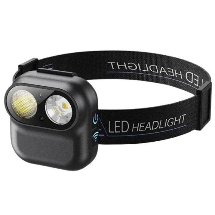 Налобний світлодіодний ліхтар для нічних прогулянок W809-2XTE Motion Sensor, Led ліхтар на голову CZ-77