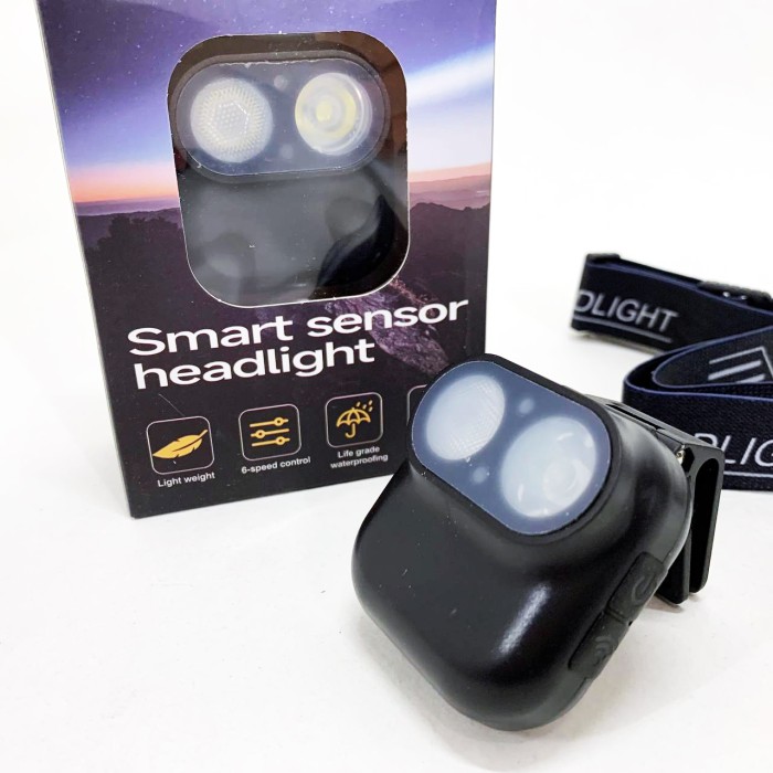 Налобний світлодіодний ліхтар для нічних прогулянок W809-2XTE Motion Sensor, Led ліхтар на голову CZ-77