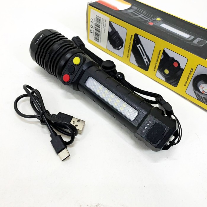 Ліхтар ручний PLD-H005-3PM10-TG +14SMD, білий, жовтий, червоний