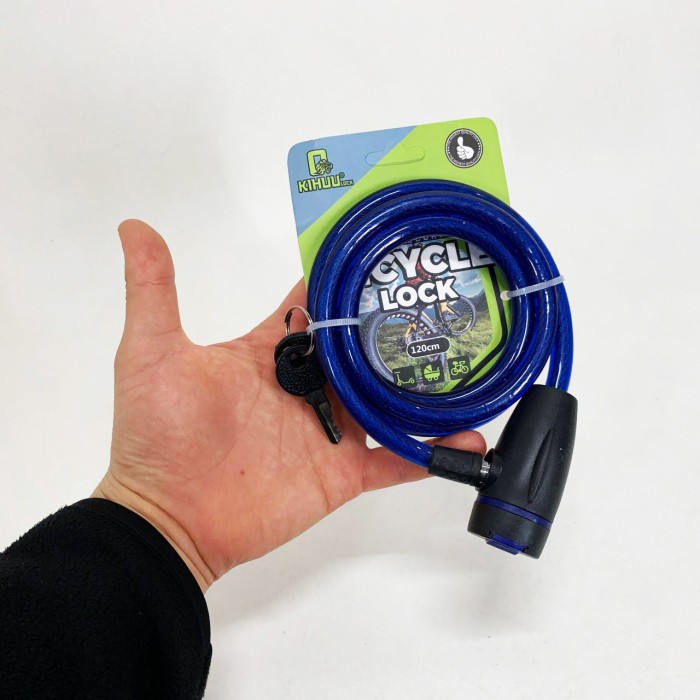 Замок велосипедний для захисту від крадіжки 187, , Тросик замок для велосипеда, Велосипедний велозамок GO-23