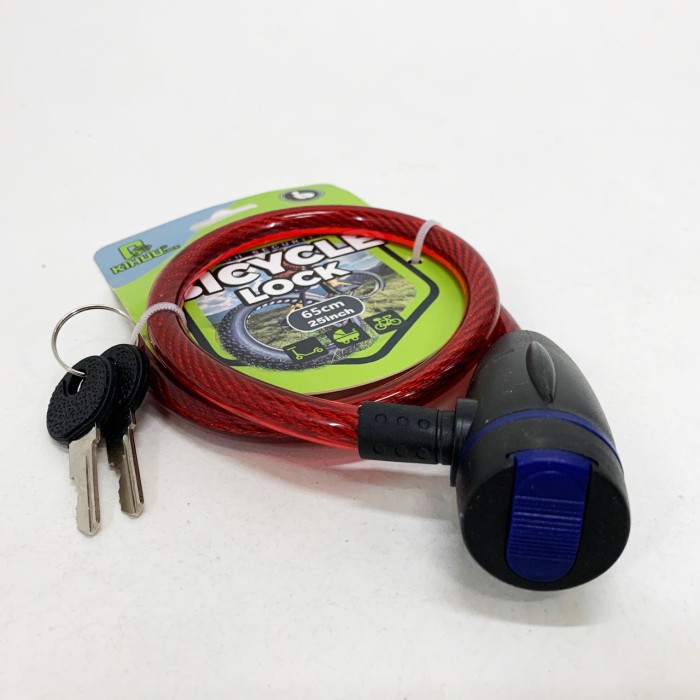 Велосипедний велозамок 187, 10*65, Тросик замок для велосипеда, Замок-трос велосипедний маленький MN-86