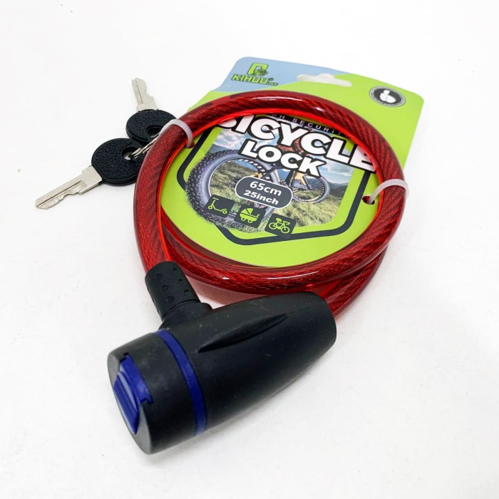 Велосипедний велозамок 187, 10*65, Тросик замок для велосипеда, Замок-трос велосипедний маленький MN-86