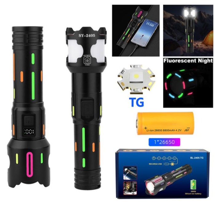 Ліхтар портативний переносний BL-2405-TG, Ліхтар ручний металевий, Сильний ліхтарик AH-50