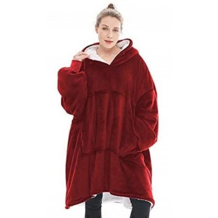 Плед з рукавами однотонний, Світшот плед з капюшоном жіночий Світшот капюшоном для дому AX-64